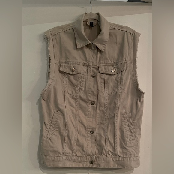 H&M Twill Trucker Vest Sz S - Picture 2 of 5